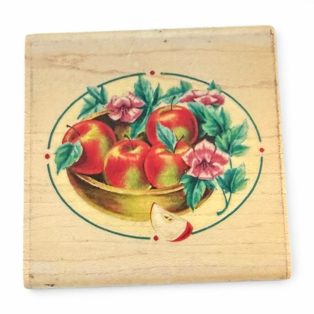 The Uptown Design Company Apple Bowl Artists Collection 115211 Rubber Stamp
